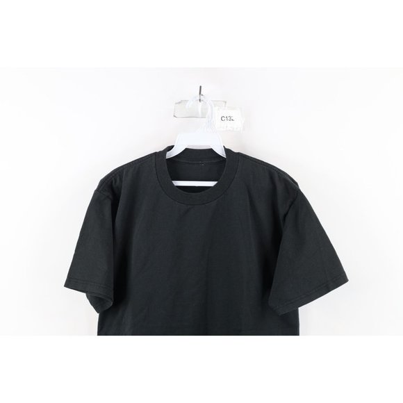 Vintage 90s Streetwear Mens Size Medium Faded Blank Short Sleeve T-Shirt Black - Picture 2 of 7